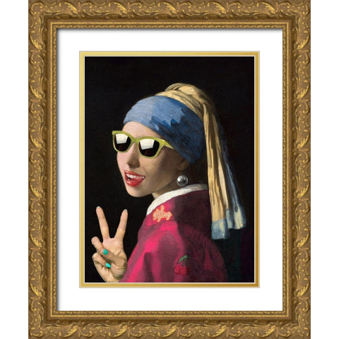 Leisure Time-The Girl Gold Ornate Wood Framed Art Print with Double Matting by Spencer, Matt