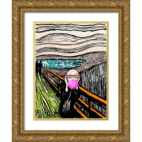 Screamer Gold Ornate Wood Framed Art Print with Double Matting by Spencer, Matt