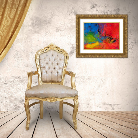 Gioia e Rivoluzione Gold Ornate Wood Framed Art Print with Double Matting by Marzari, Tebo
