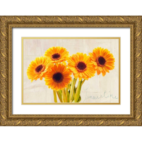 Summertime Gold Ornate Wood Framed Art Print with Double Matting by Rizzardi, Teo