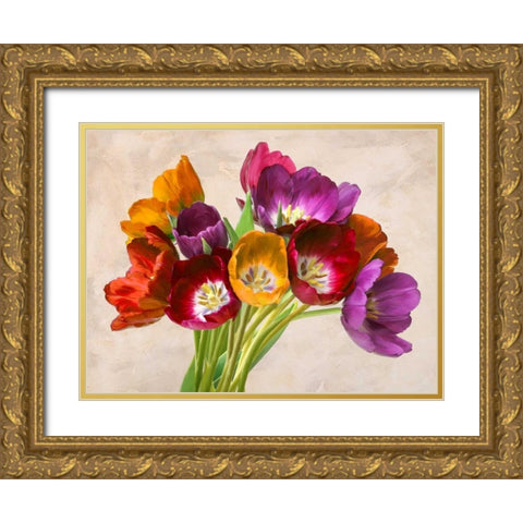 Tulipani danzanti Gold Ornate Wood Framed Art Print with Double Matting by Rizzardi, Teo