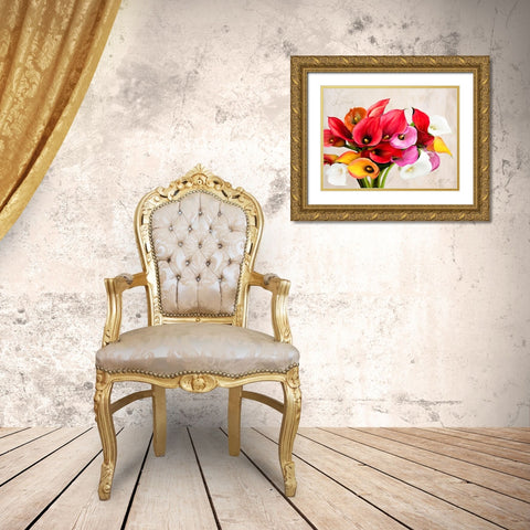 Live and Love Gold Ornate Wood Framed Art Print with Double Matting by Rizzardi, Teo