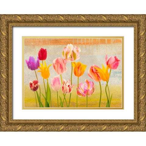 Tulipani destate Gold Ornate Wood Framed Art Print with Double Matting by Rizzardi, Teo