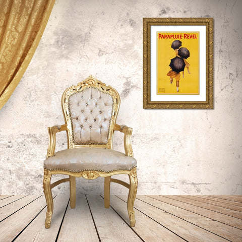 Parapluie-Revel 1922 Gold Ornate Wood Framed Art Print with Double Matting by Cappiello, Leonetto