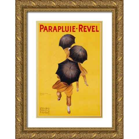 Parapluie-Revel 1922 Gold Ornate Wood Framed Art Print with Double Matting by Cappiello, Leonetto
