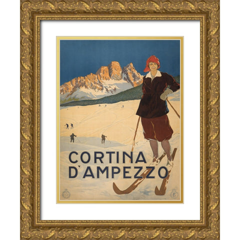 Cortina, 1920 Gold Ornate Wood Framed Art Print with Double Matting by Anonymous