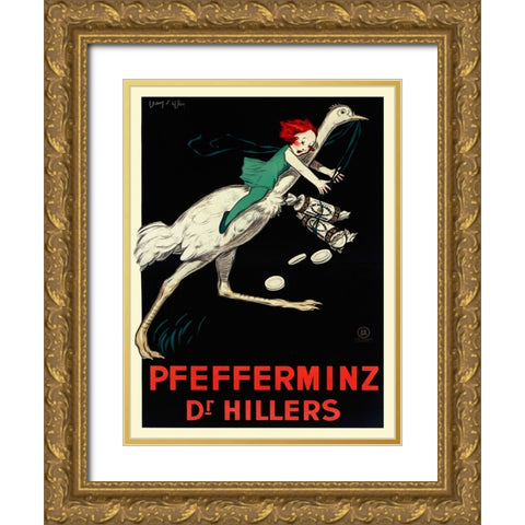 Pfefferminz Dr Hillers Gold Ornate Wood Framed Art Print with Double Matting by Dylen, Jean