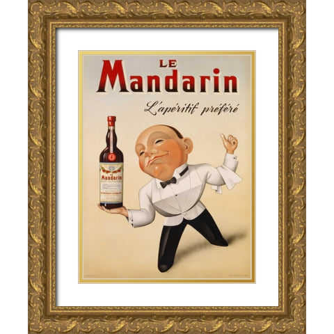 Le Mandarin Lâ€™Aperitif Prefere 1932 Gold Ornate Wood Framed Art Print with Double Matting by Anonymous