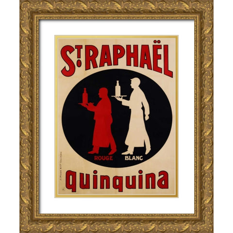St. Raphael Quinquina 1925 Gold Ornate Wood Framed Art Print with Double Matting by Anonymous