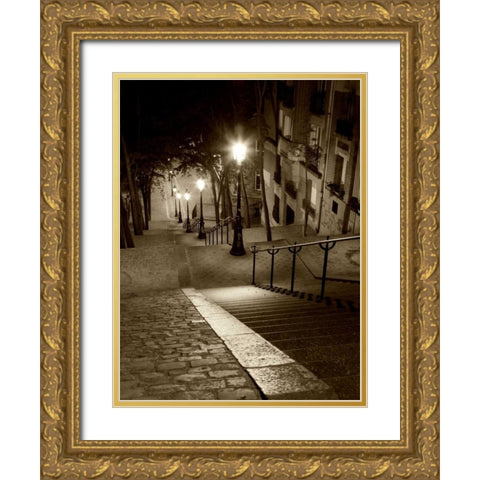 Montmartre Paris Gold Ornate Wood Framed Art Print with Double Matting by Ratsenskiy, Vadim