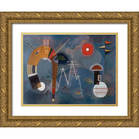 Round and Pointed Gold Ornate Wood Framed Art Print with Double Matting by Kandinsky, Wassily