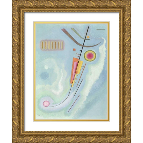 Untitled Gold Ornate Wood Framed Art Print with Double Matting by Kandinsky, Wassily