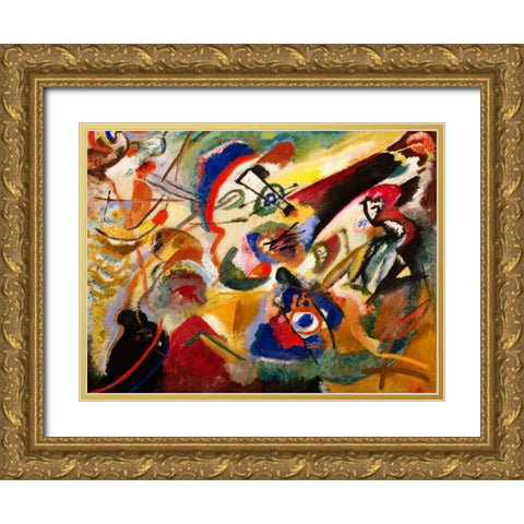 Fragment II for Composition VII Gold Ornate Wood Framed Art Print with Double Matting by Kandinsky, Wassily