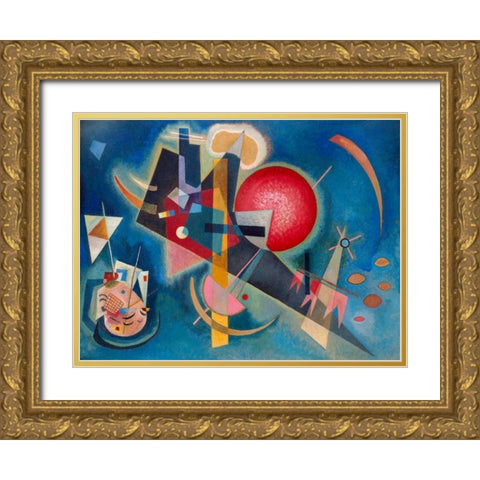 Im Blau Gold Ornate Wood Framed Art Print with Double Matting by Kandinsky, Wassily