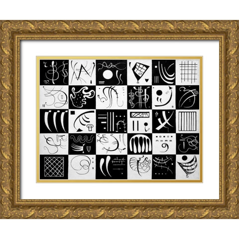Trente Gold Ornate Wood Framed Art Print with Double Matting by Wassily, Kandinsky