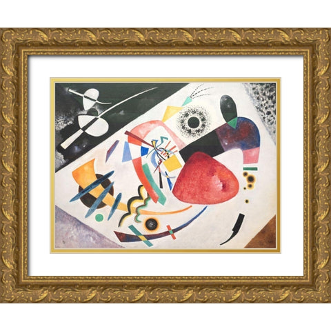 Roter Fleck Gold Ornate Wood Framed Art Print with Double Matting by Wassily, Kandinsky