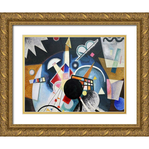 A Center (detail) Gold Ornate Wood Framed Art Print with Double Matting by Wassily, Kandinsky
