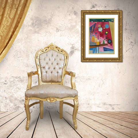 Schweres Rot (detail) Gold Ornate Wood Framed Art Print with Double Matting by Kandinsky, Wassily