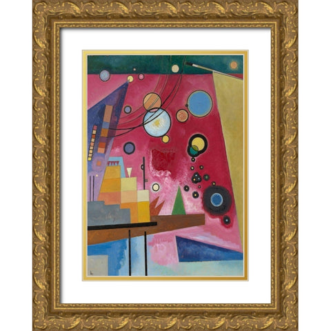 Schweres Rot (detail) Gold Ornate Wood Framed Art Print with Double Matting by Kandinsky, Wassily
