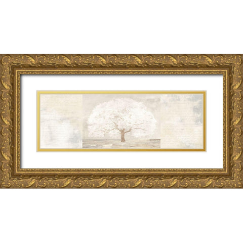 Pale Tree Panel Gold Ornate Wood Framed Art Print with Double Matting by Aprile, Alessio