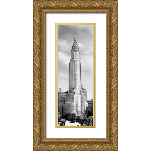 Chrysler Building, NYC Gold Ornate Wood Framed Art Print with Double Matting by Anonymous