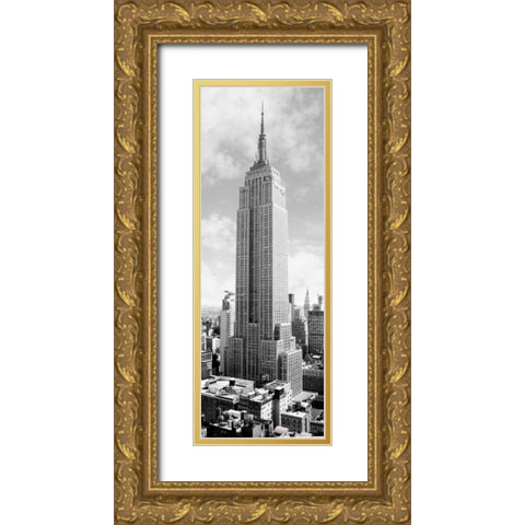 Empire State Building, NYC Gold Ornate Wood Framed Art Print with Double Matting by Anonymous