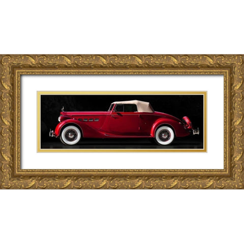 Packard Super Eight Coupe Roadster Gold Ornate Wood Framed Art Print with Double Matting by Gasoline Images