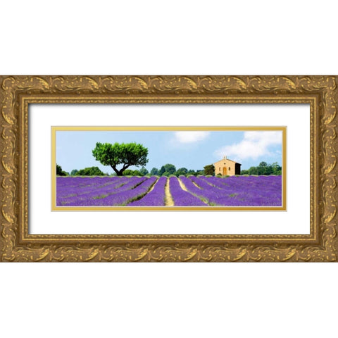 Lavender Fields, France Gold Ornate Wood Framed Art Print with Double Matting by Pangea Images
