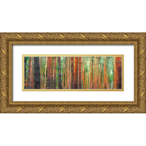 Colors of the Woods Gold Ornate Wood Framed Art Print with Double Matting by Pangea Images