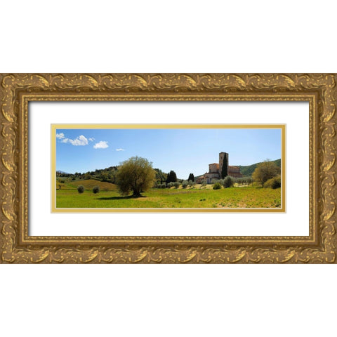 Abbazia di S. Antimo-Val d Orcia-Tuscany Gold Ornate Wood Framed Art Print with Double Matting by Pangea Images
