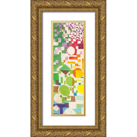 Multicolor Pattern II Gold Ornate Wood Framed Art Print with Double Matting by Bacci, Leonardo