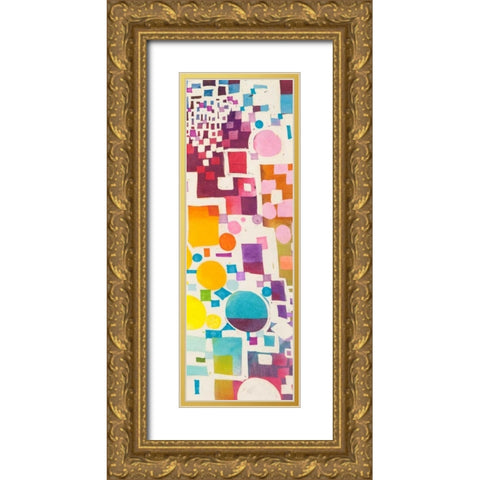 Multicolor Pattern III Gold Ornate Wood Framed Art Print with Double Matting by Bacci, Leonardo
