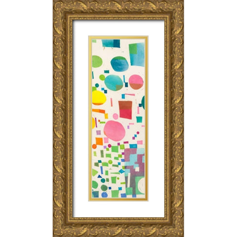 Multicolor Pattern IV Gold Ornate Wood Framed Art Print with Double Matting by Bacci, Leonardo