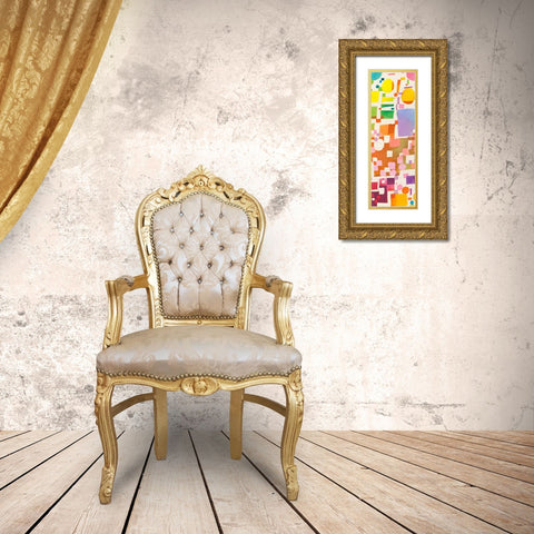 Multicolor Pattern V Gold Ornate Wood Framed Art Print with Double Matting by Bacci, Leonardo