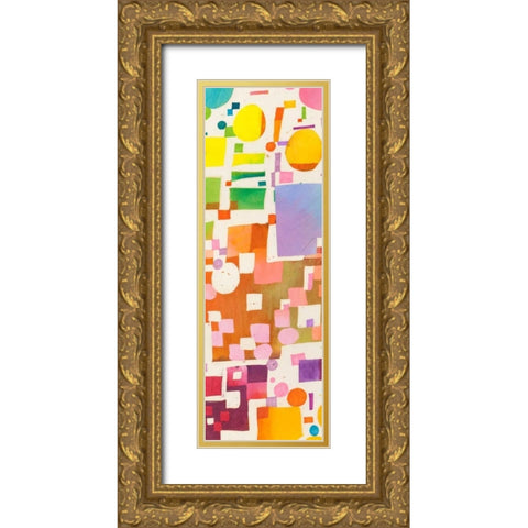 Multicolor Pattern V Gold Ornate Wood Framed Art Print with Double Matting by Bacci, Leonardo