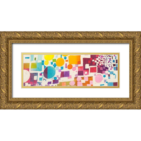 Multicolor Pattern VII Gold Ornate Wood Framed Art Print with Double Matting by Bacci, Leonardo