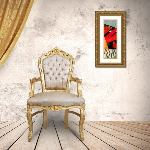 BeBop Panel I Gold Ornate Wood Framed Art Print with Double Matting by Bacci, Leonardo
