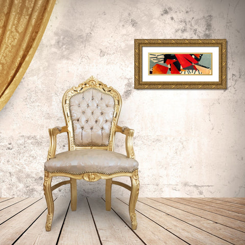 Memphis Blues (detail) Gold Ornate Wood Framed Art Print with Double Matting by Bacci, Leonardo
