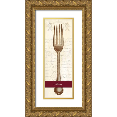 Menu Gold Ornate Wood Framed Art Print with Double Matting by Dellal, Remy