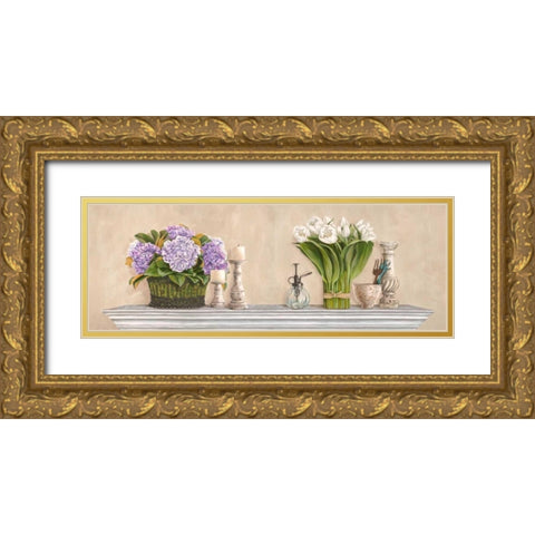Memoires du jardin Gold Ornate Wood Framed Art Print with Double Matting by Dellal, Remy