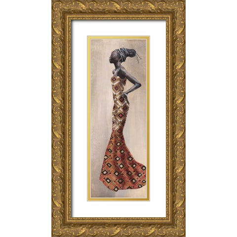 Princesse d Afrique Gold Ornate Wood Framed Art Print with Double Matting by Duval, Sonya