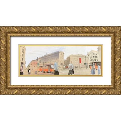 Urban Landscape Gold Ornate Wood Framed Art Print with Double Matting by Scheller, Erik