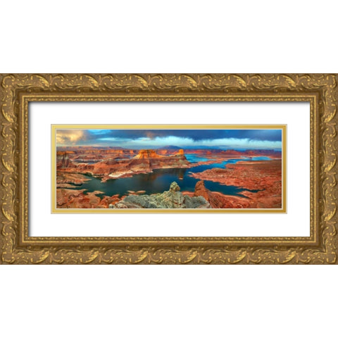 Alstrom Point at Lake Powell, Utah, USA Gold Ornate Wood Framed Art Print with Double Matting by Krahmer, Frank
