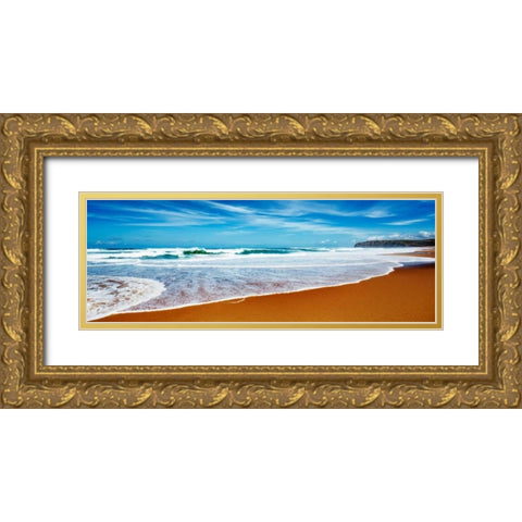Praia Azul, Portugal Gold Ornate Wood Framed Art Print with Double Matting by Krahmer, Frank