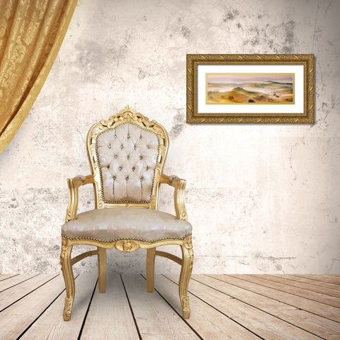 Val dOrcia panorama- Siena- Tuscany Gold Ornate Wood Framed Art Print with Double Matting by Krahmer, Frank