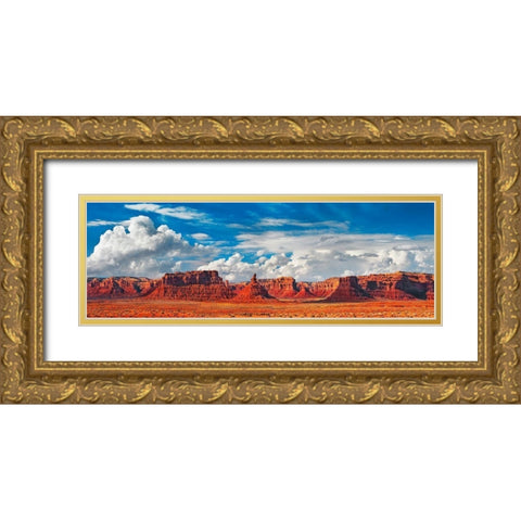 Valley Of The Gods- Utah- USA Gold Ornate Wood Framed Art Print with Double Matting by Krahmer, Frank