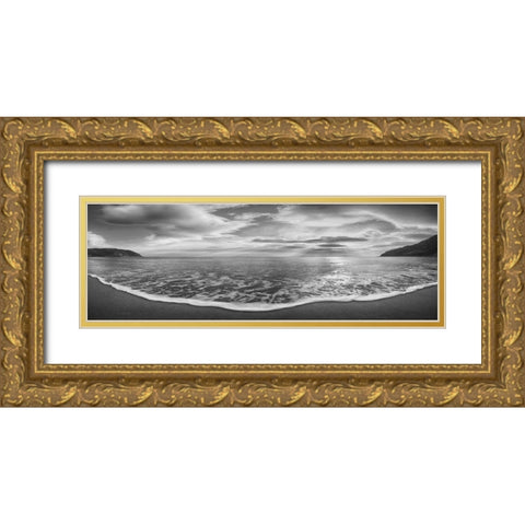 Onda del mattino (BW) Gold Ornate Wood Framed Art Print with Double Matting by Fulvio, Ferrua