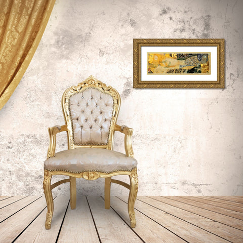 Water Serpents I Gold Ornate Wood Framed Art Print with Double Matting by Klimt, Gustav