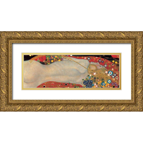 Sea Serpents I Gold Ornate Wood Framed Art Print with Double Matting by Klimt, Gustav
