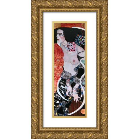 Salome Gold Ornate Wood Framed Art Print with Double Matting by Klimt, Gustav